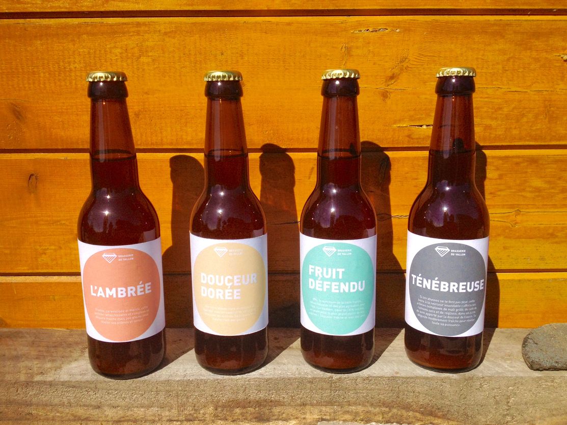 Nouveaux prototypes d'étiquettes de bières pour les bières artisanales de la brasserie du vallon (micro-brasserie d'Alsace)